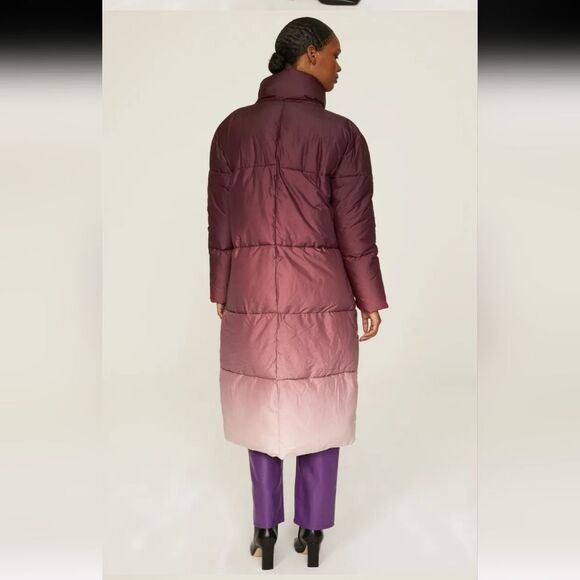 Busayo Long Puffer Coat Parka Size XS Purple Ombre - Picture 3 of 9